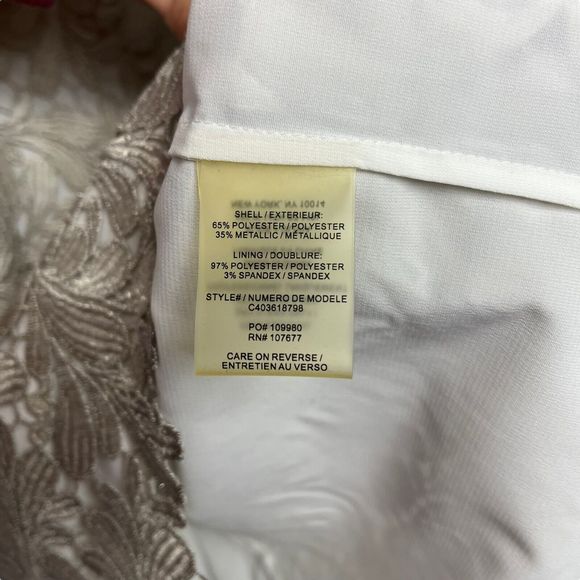 NWT Alice + Olivia Clover Metallic Lace OpenBack Mini Dress Light Silver Size 6 - Picture 13 of 14